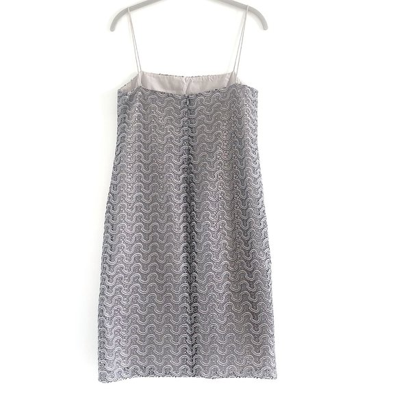 Max Mara Silk Lace Dress in Gray/ Taupe - Picture 3 of 12